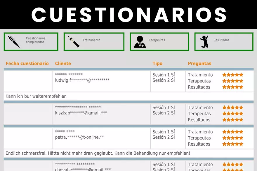 Descargar los cuestionarios de las evaluaciones de realineación de Atlantomed